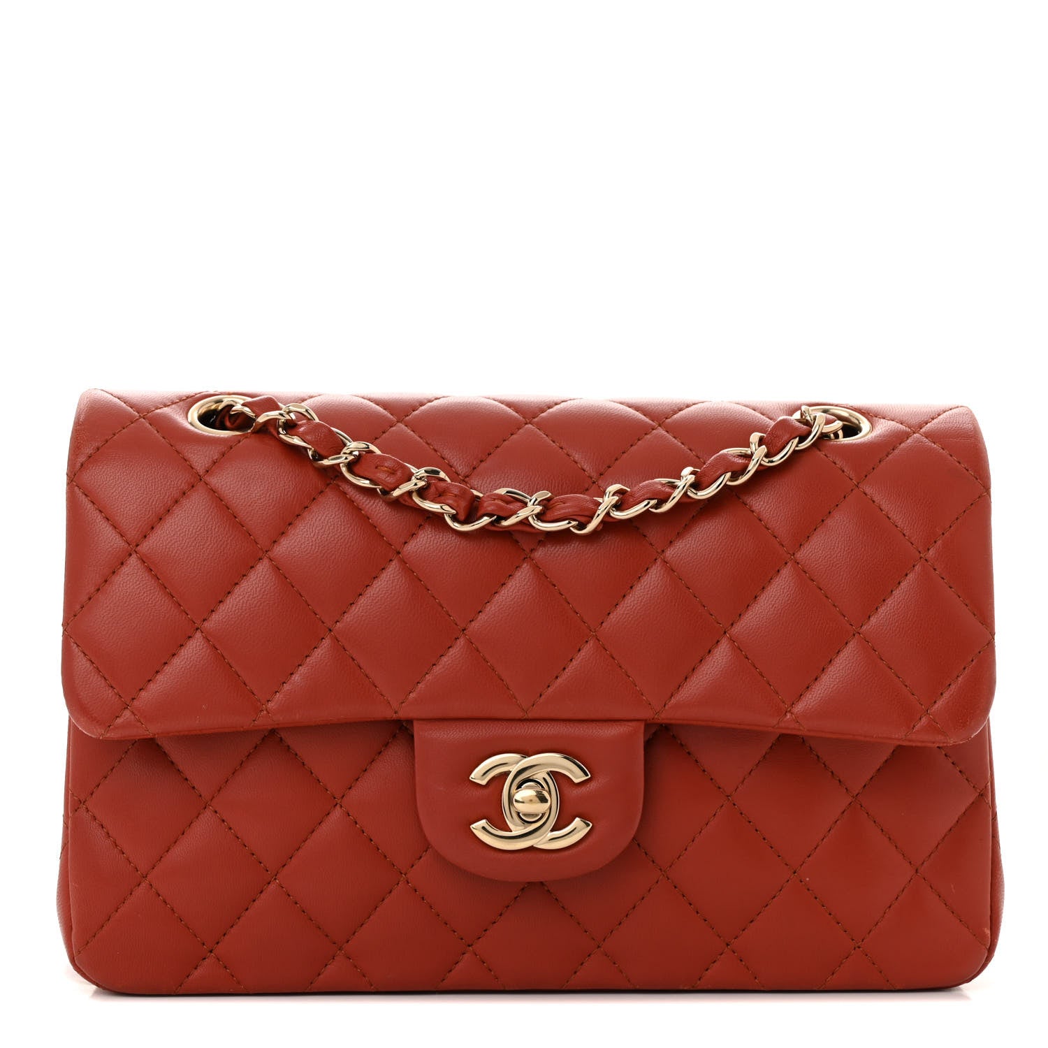 Chanel Lambskin Quilted Small Double Flap Red 1 of 14