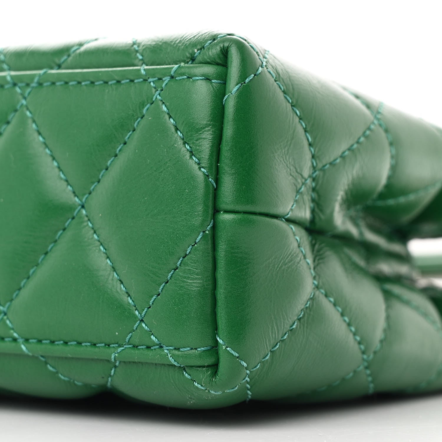 Chanel Shiny Aged Calfskin Quilted Nano Kelly Shopper Green 10 of 11