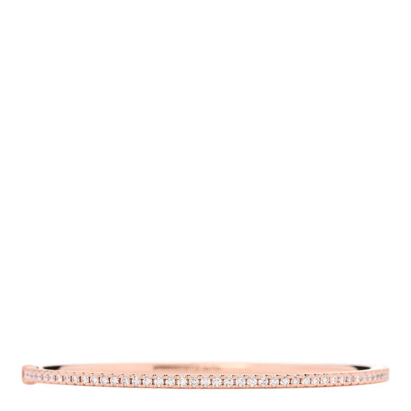 18K Rose Gold Diamond Metro Hinged Bangle Bracelet