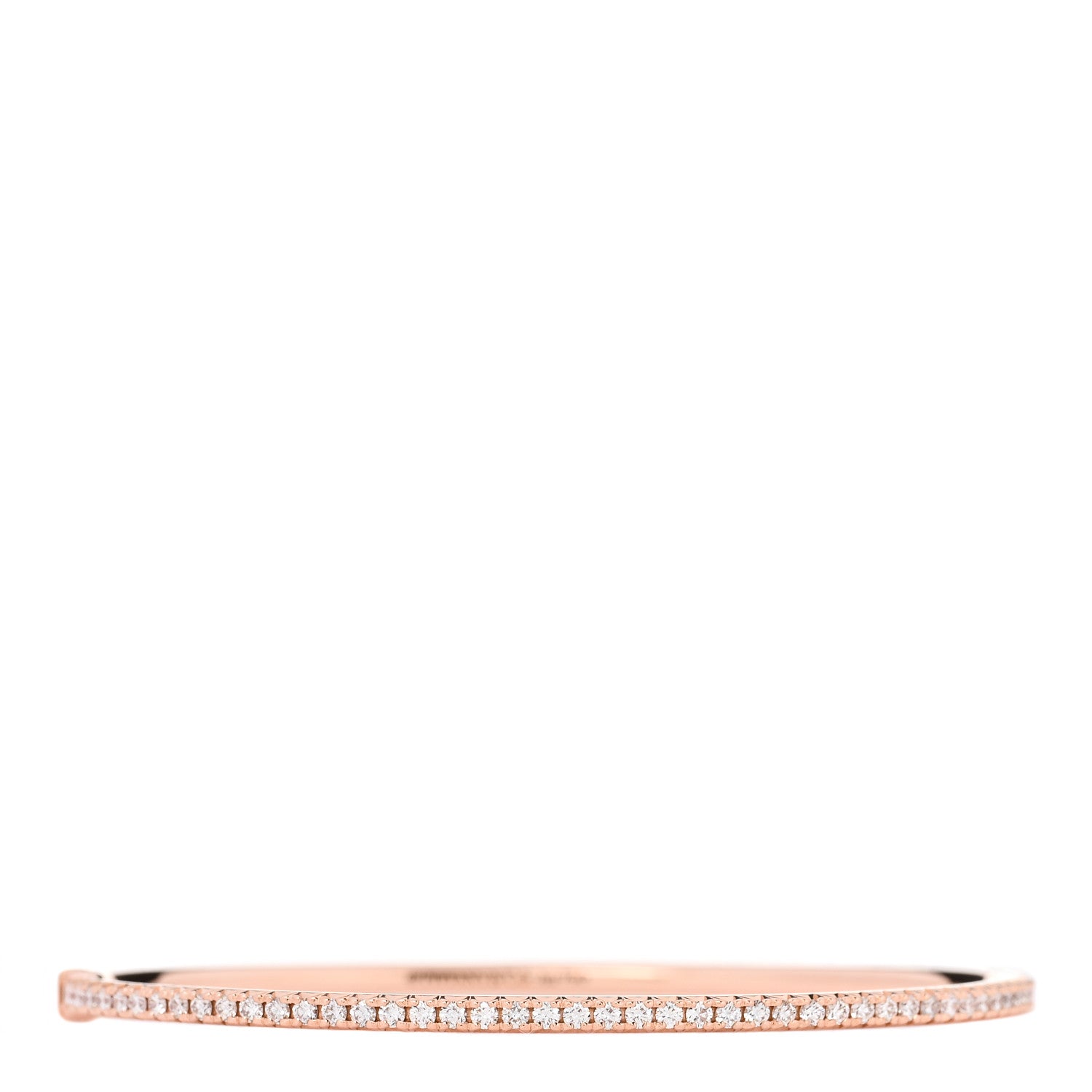 Tiffany 18K Rose Gold Diamond Metro Hinged Bangle Bracelet 1 of 4