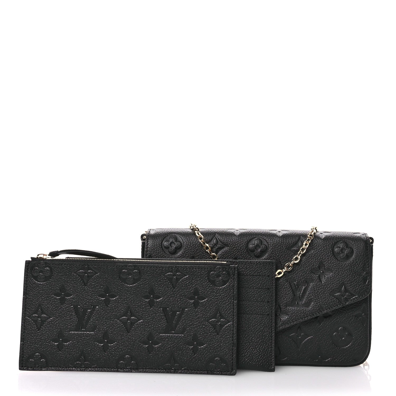 Louis Vuitton Empreinte Pochette Felicie Chain Wallet Black 3 of 10