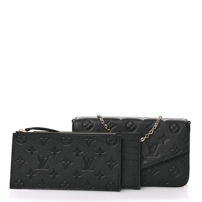 Louis Vuitton Empreinte Pochette Felicie Chain Wallet Black 3 of 10