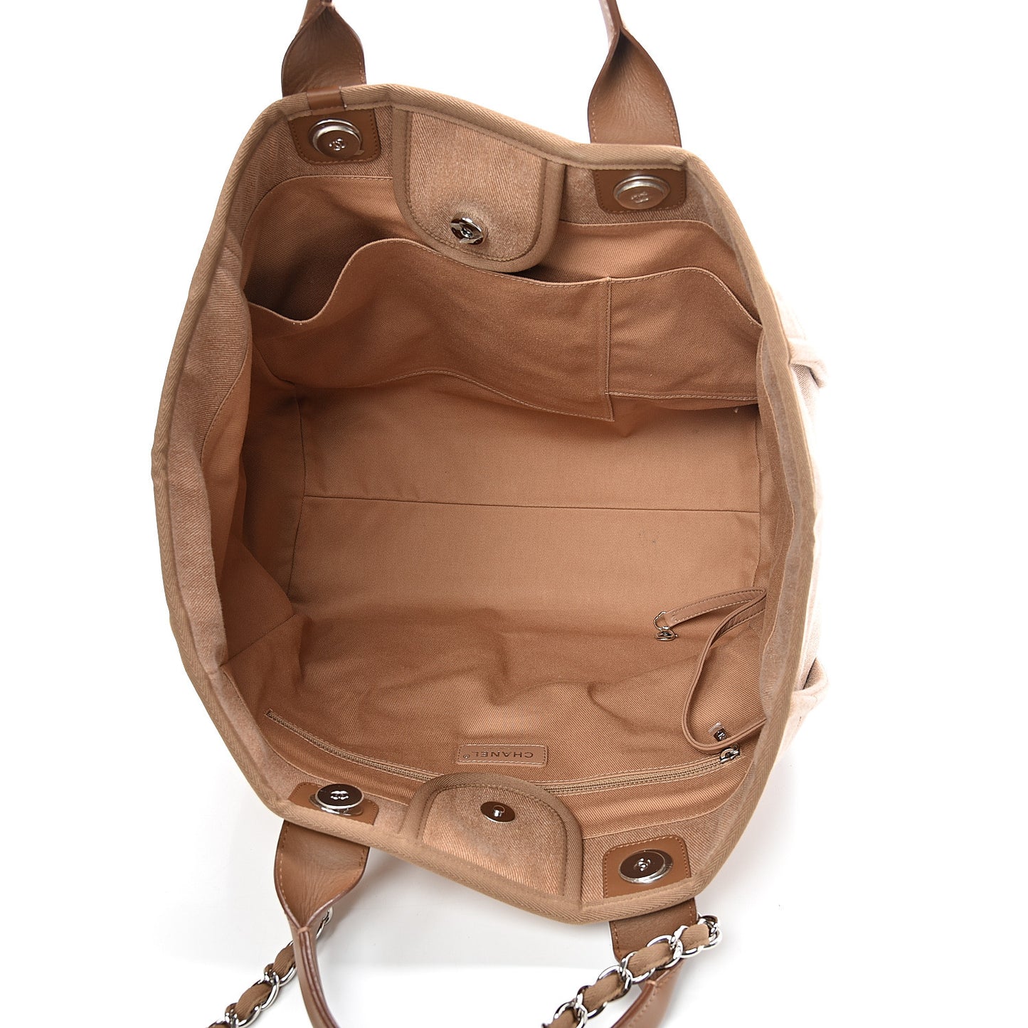 Canvas Sequin Medium Deauville Tote Ecru