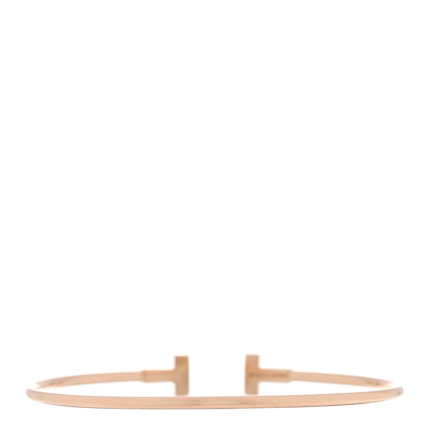Tiffany 18K Rose Gold Narrow T Wire Bracelet 2 of 4