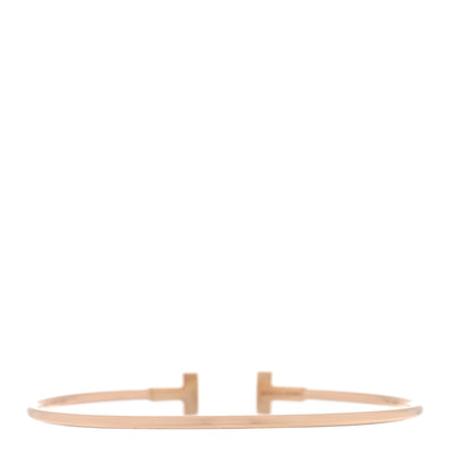 Tiffany 18K Rose Gold Narrow T Wire Bracelet 2 of 4
