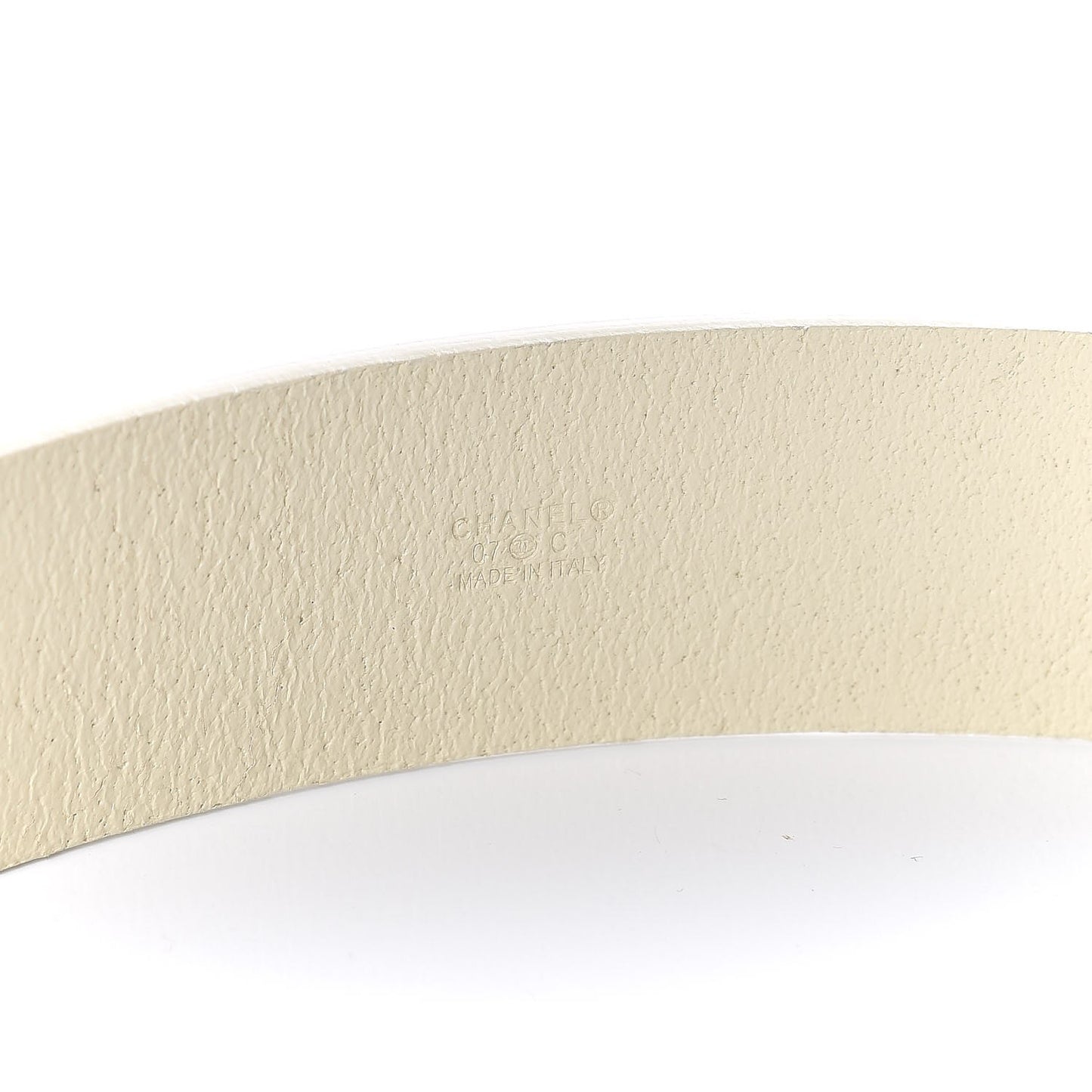 Calfskin Enamel CC Logo Belt 95 38 Light Beige