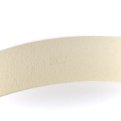 Chanel Calfskin Enamel CC Logo Belt 95 38 Light Beige 17 of 18