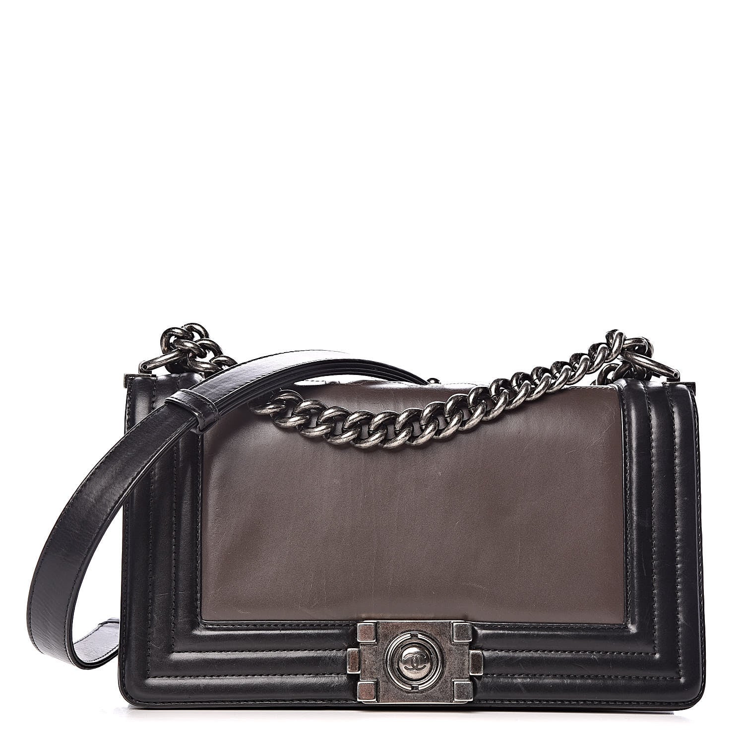 Chanel Glazed Calfskin Medium Boy Flap Grey 1 of 11