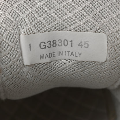 Chanel Mesh Suede Calfskin Grained Calfskin Mens CC Sneakers 45 Gray White 7 of 18