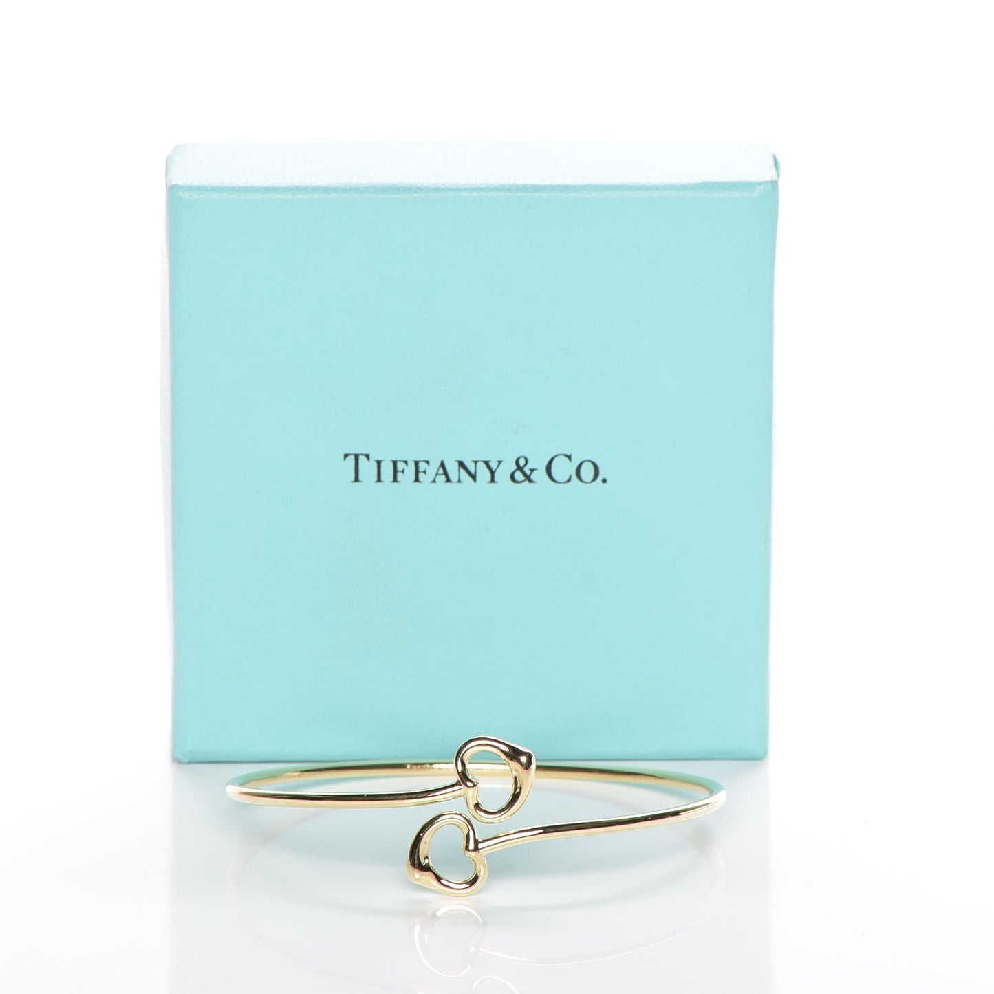 18K Yellow Gold Elsa Peretti Double Open Heart Bangle