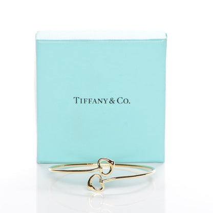 Tiffany 18K Yellow Gold Elsa Peretti Double Open Heart Bangle 5 of 5