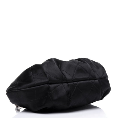 Chanel Satin Diamond Stitch Croissant Pochette Black 4 of 12