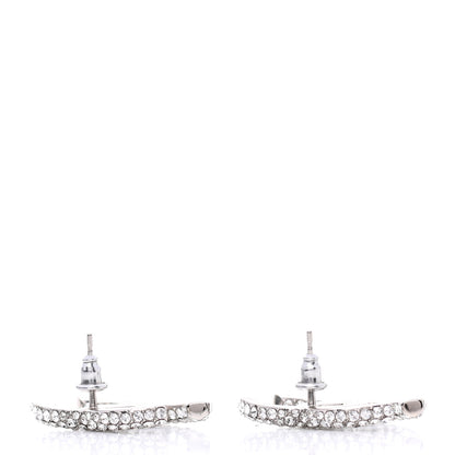 Chanel Crystal CC Treasure Chest Earrings Silver 3 of 4