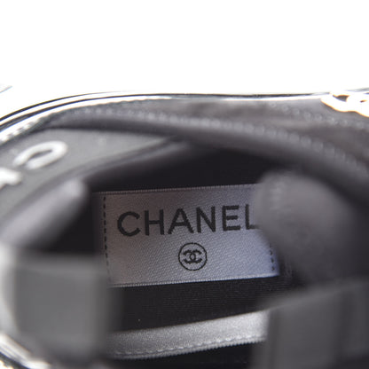 Chanel Velvet Calfskin Mixed Fibers CC Sneakers 36.5 Black 7 of 8