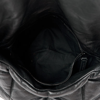 Saint Laurent Lambskin Quilted Monogram Monochrome Medium Loulou Puffer Chain Satchel Black 12 of 12
