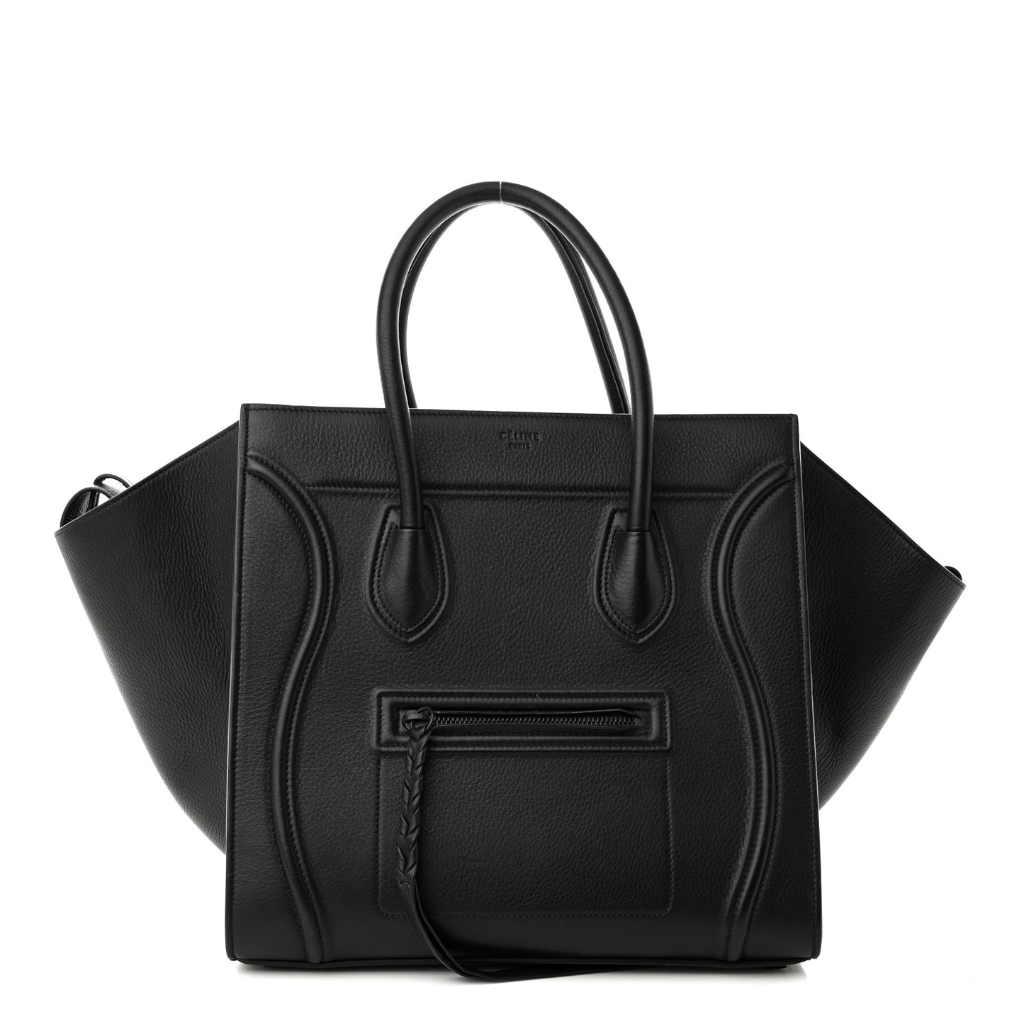 Grained Calfskin Medium Phantom Luggage Black