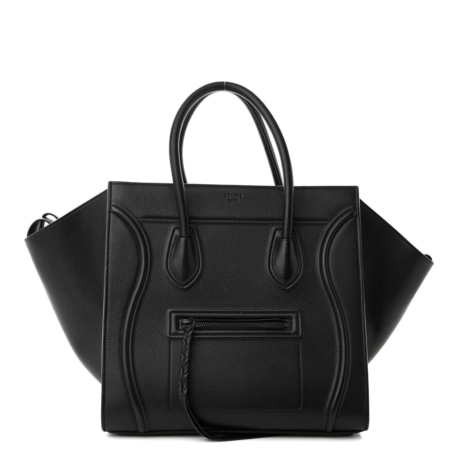 Celine Grained Calfskin Medium Phantom Luggage Black 1 of 10