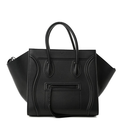Celine Grained Calfskin Medium Phantom Luggage Black 1 of 10