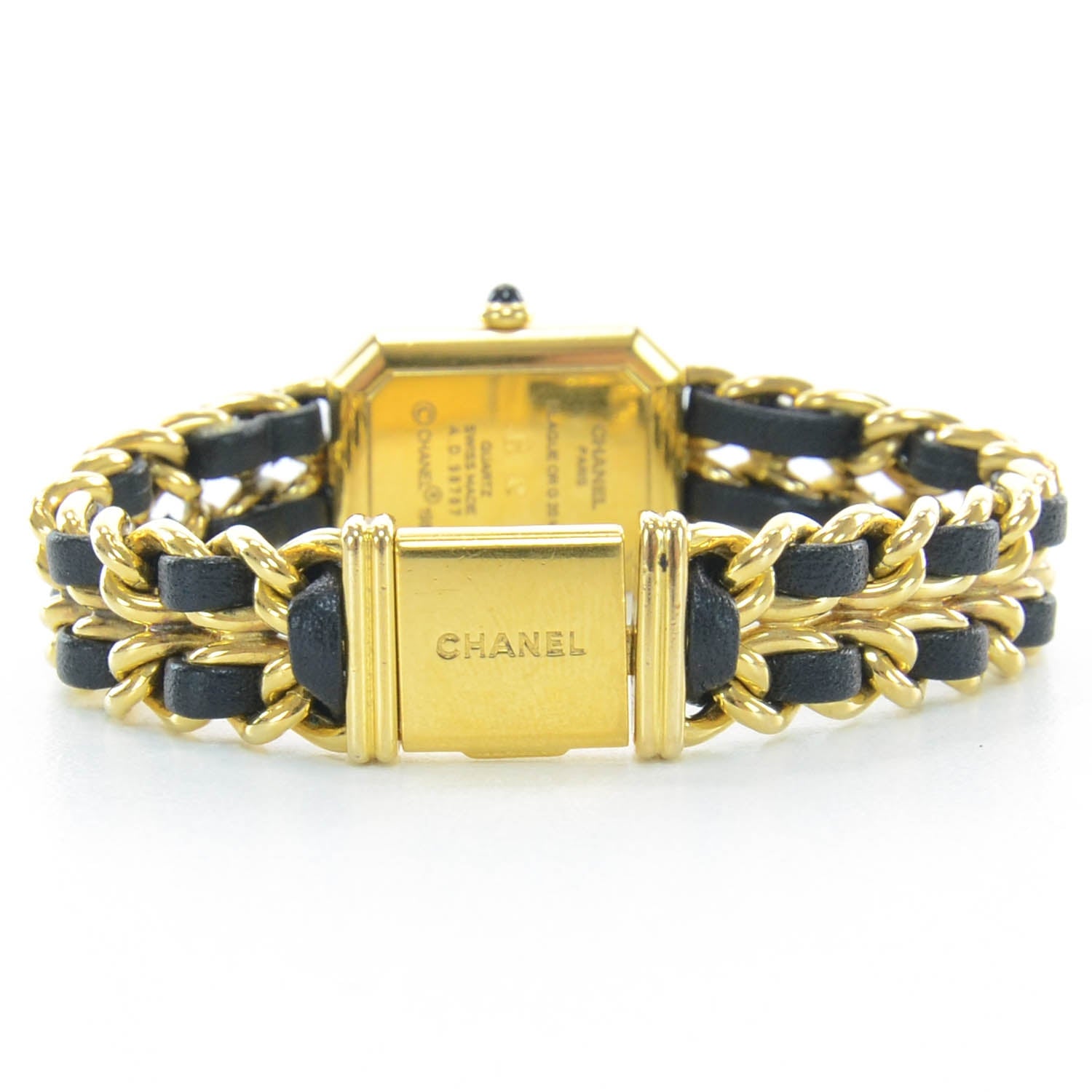 Chanel Stainless Steel Lambskin 20mm Chain Premiere Quartz Watch Gold L 2 of 7