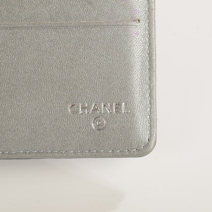 Chanel Lambskin Embossed Camellia Large Gusset Flap Wallet Black 7 of 9