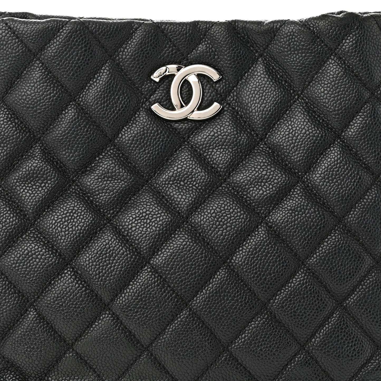 Caviar Quilted Easy Zip Tote Black