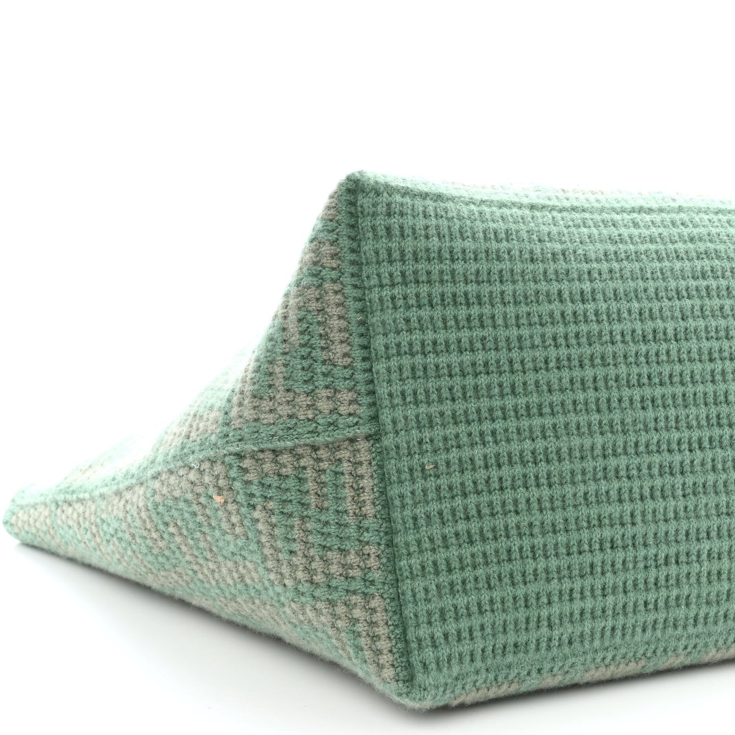 Cashmere Knit FF Large Shopper Tote Verde Islanda