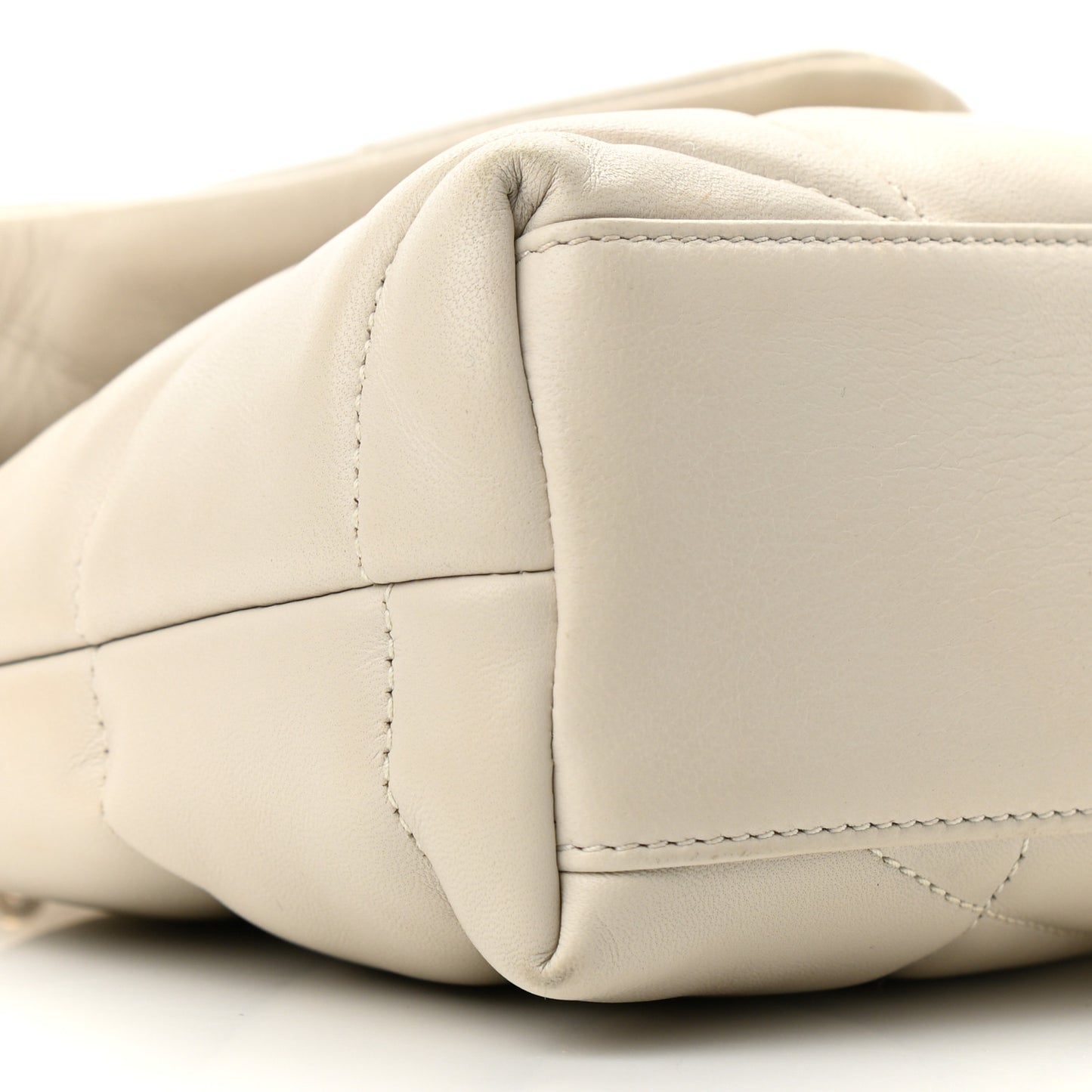 Lambskin Quilted Toy Loulou Puffer Monogram Chain Satchel Crema Soft