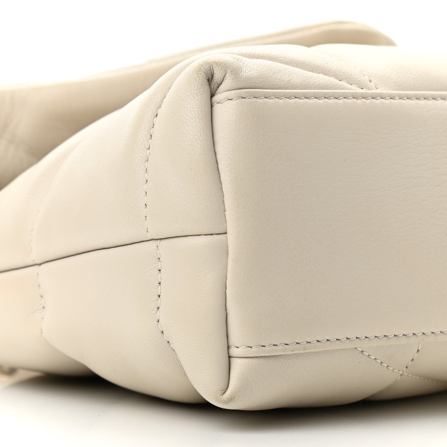 Saint Laurent Lambskin Quilted Toy Loulou Puffer Monogram Chain Satchel Crema Soft 8 of 10