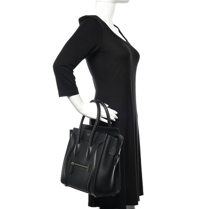 Celine Smooth Calfskin Micro Luggage Black 2 of 9