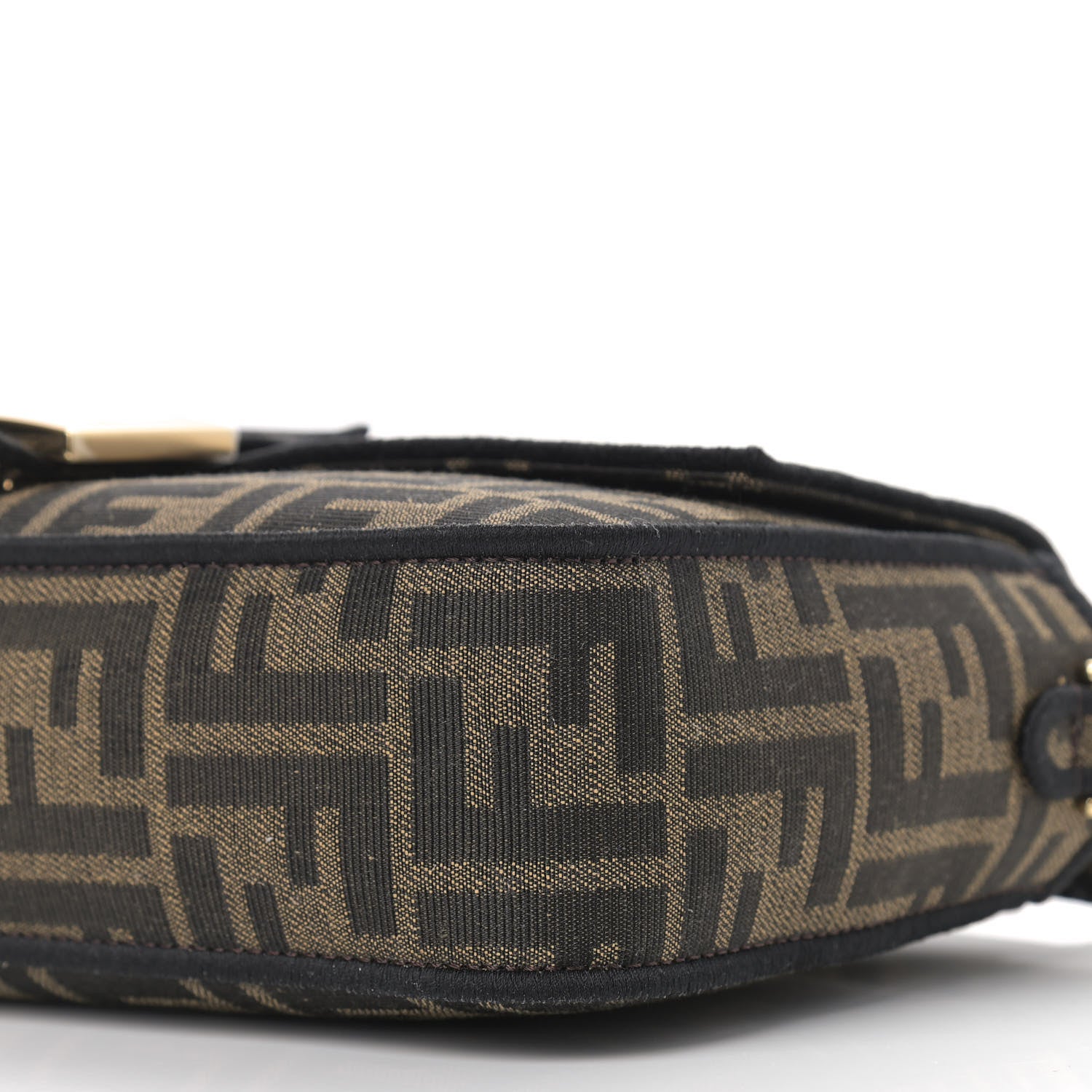Fendi Fabric Jacquard FF 1974 Medium Baguette Tobacco Moro Black 9 of 9