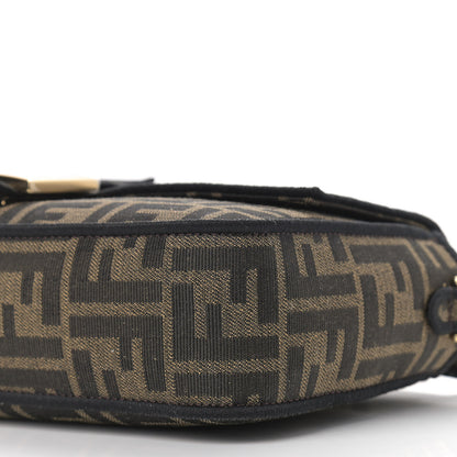 Fendi Fabric Jacquard FF 1974 Medium Baguette Tobacco Moro Black 9 of 9