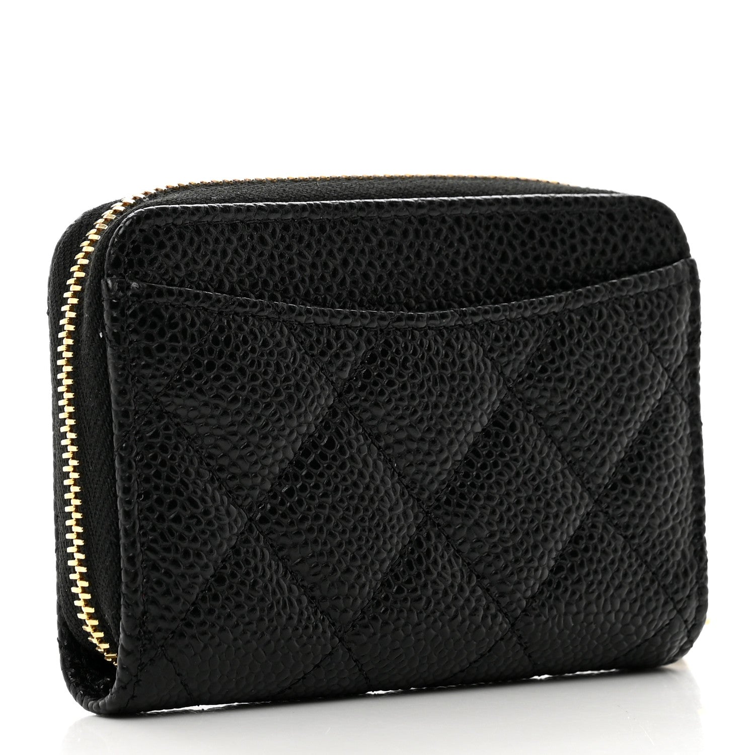 Chanel Caviar Quilted Zip Coin Purse Black 3 of 8