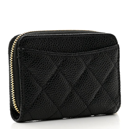 Chanel Caviar Quilted Zip Coin Purse Black 3 of 8