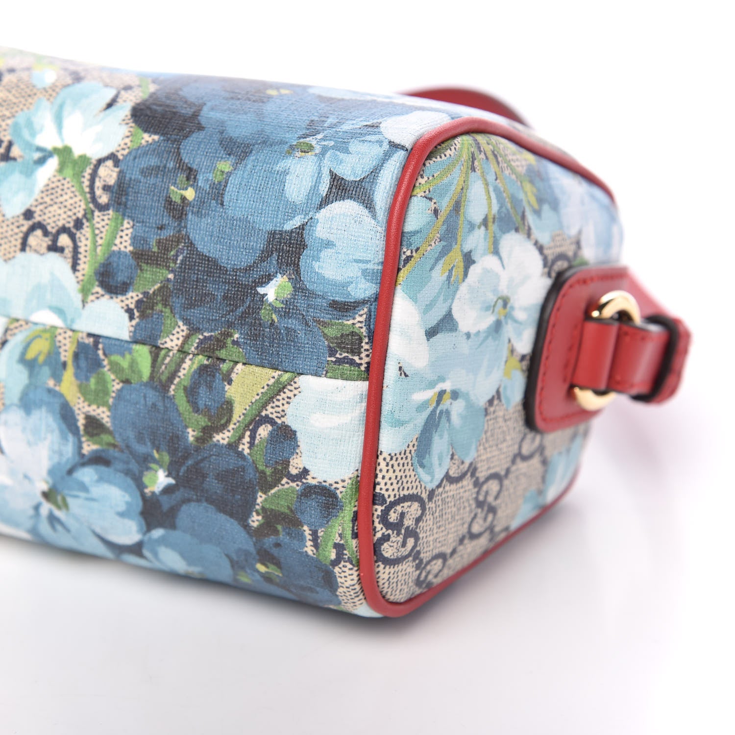 Gucci GG Supreme Monogram Blooms Mini Boston Navy Blue Hibiscus 9 of 9
