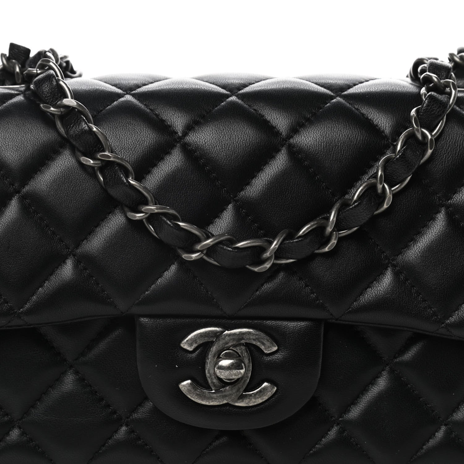 Chanel Lambskin Quilted Mini Rectangular Flap Black 8 of 10