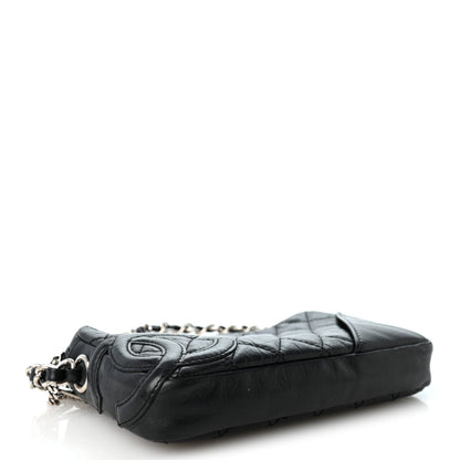 Chanel Aged Calfskin Quilted Cotton Club Pochette Black 4 of 11