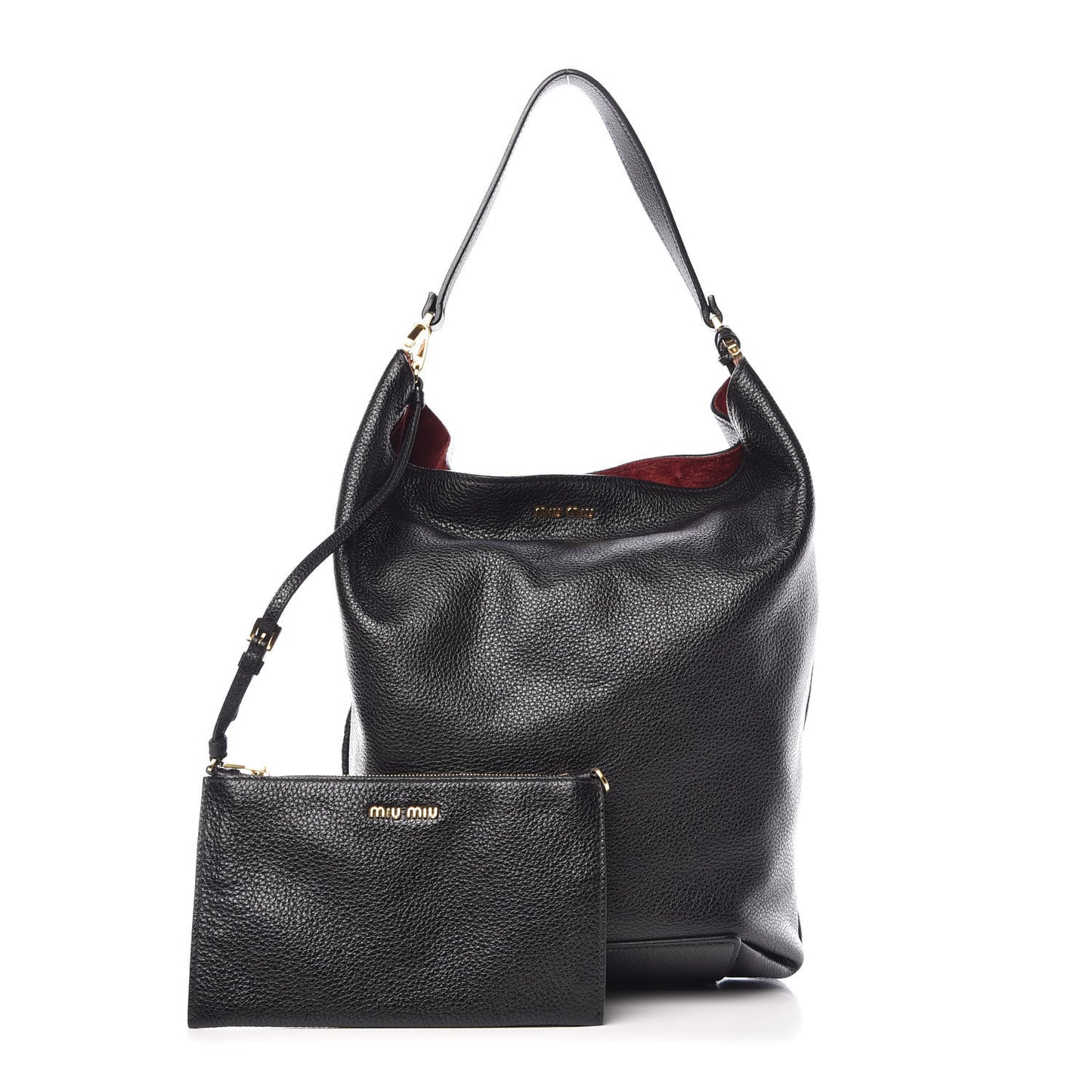 Goatskin Madras Bucket Bag Black Porpora