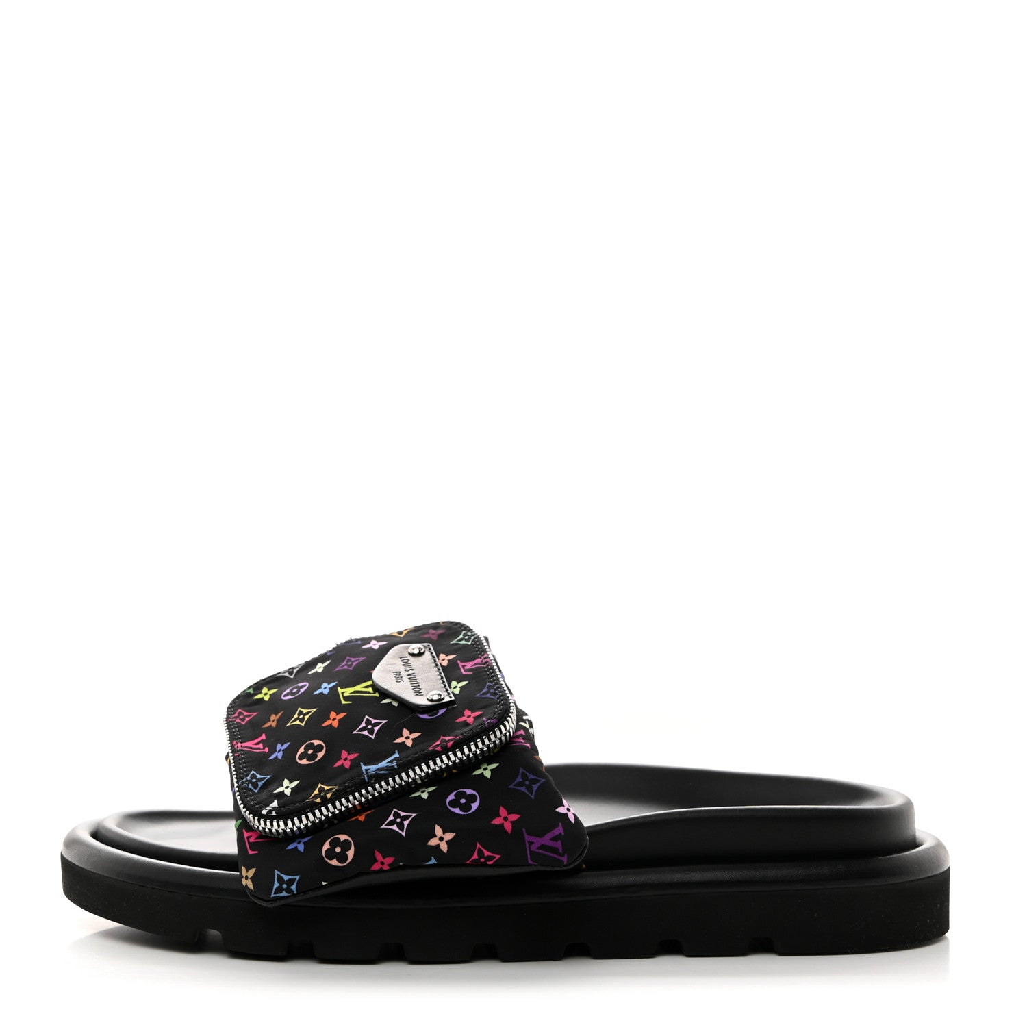 Louis Vuitton LV X TM Monogram Multicolor Pool Pillow Flat Comfort Mule 40 Black 1 of 9