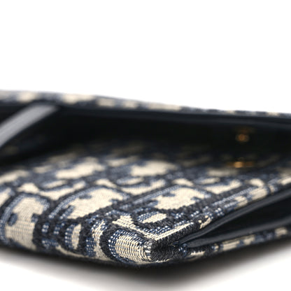 Christian Dior Oblique Saddle Chain Long Wallet Blue 10 of 11