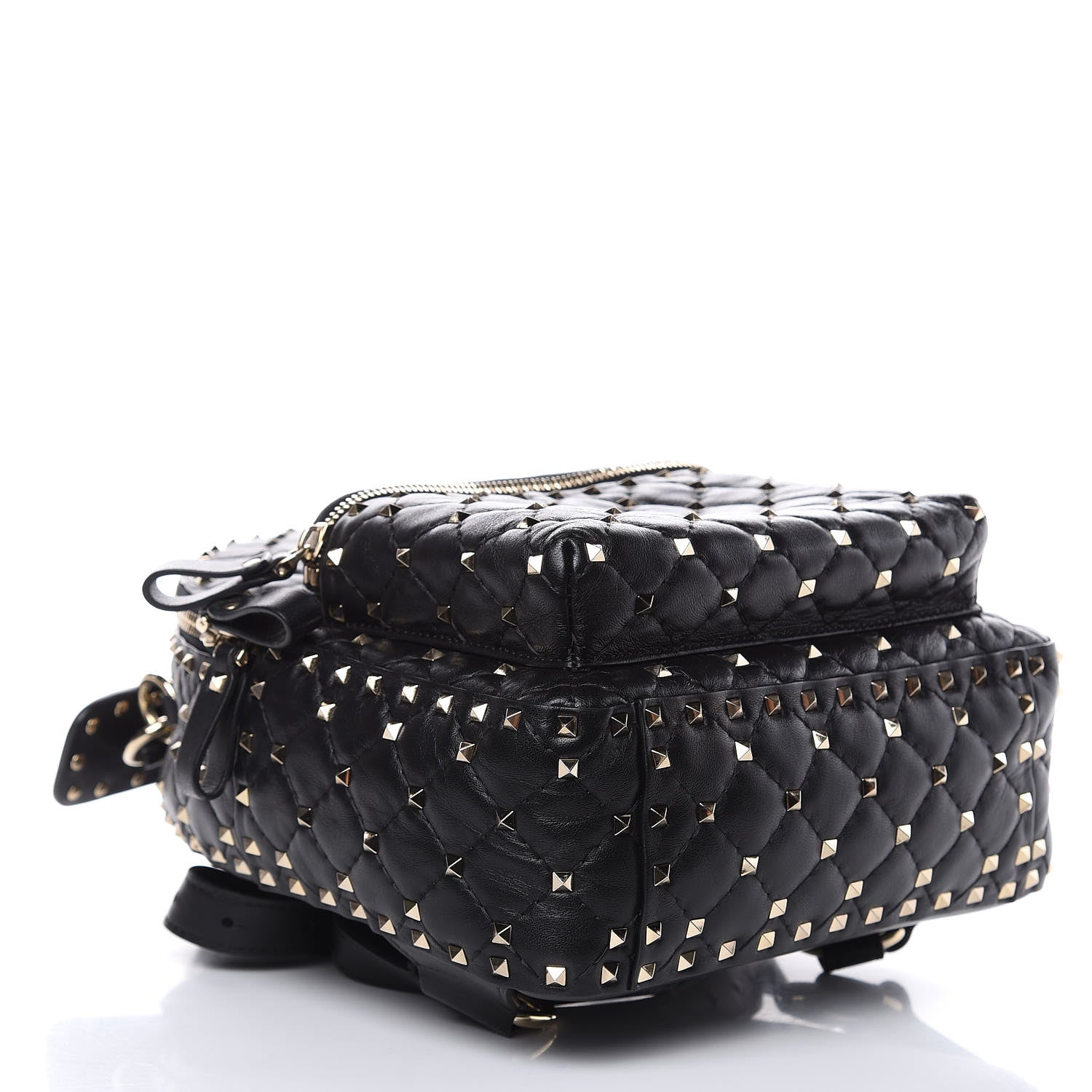 Valentino Garavani Nappa Quilted Small Rockstud Spike Backpack Black 4 of 12