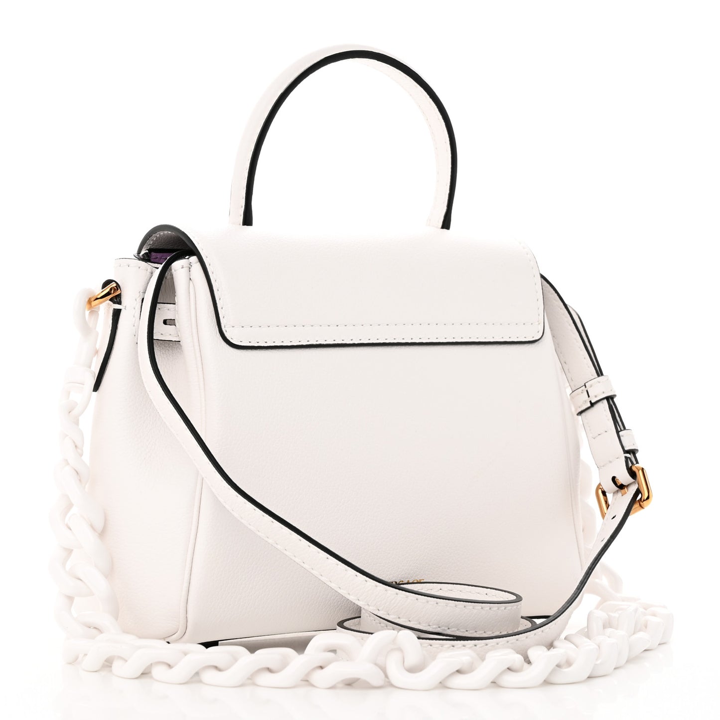 Calfskin Medium La Medusa Top Handle Handbag Optical White