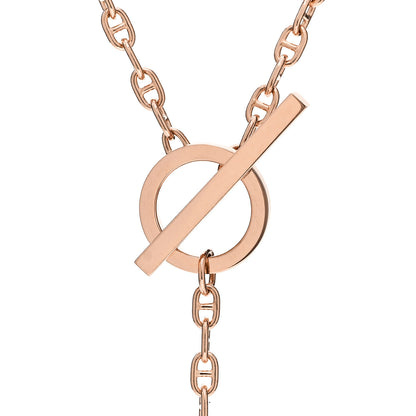 Hermes 18K Rose Gold Diamond GM Chaine D'Ancre Contour Pendant Necklace SH 4 of 8