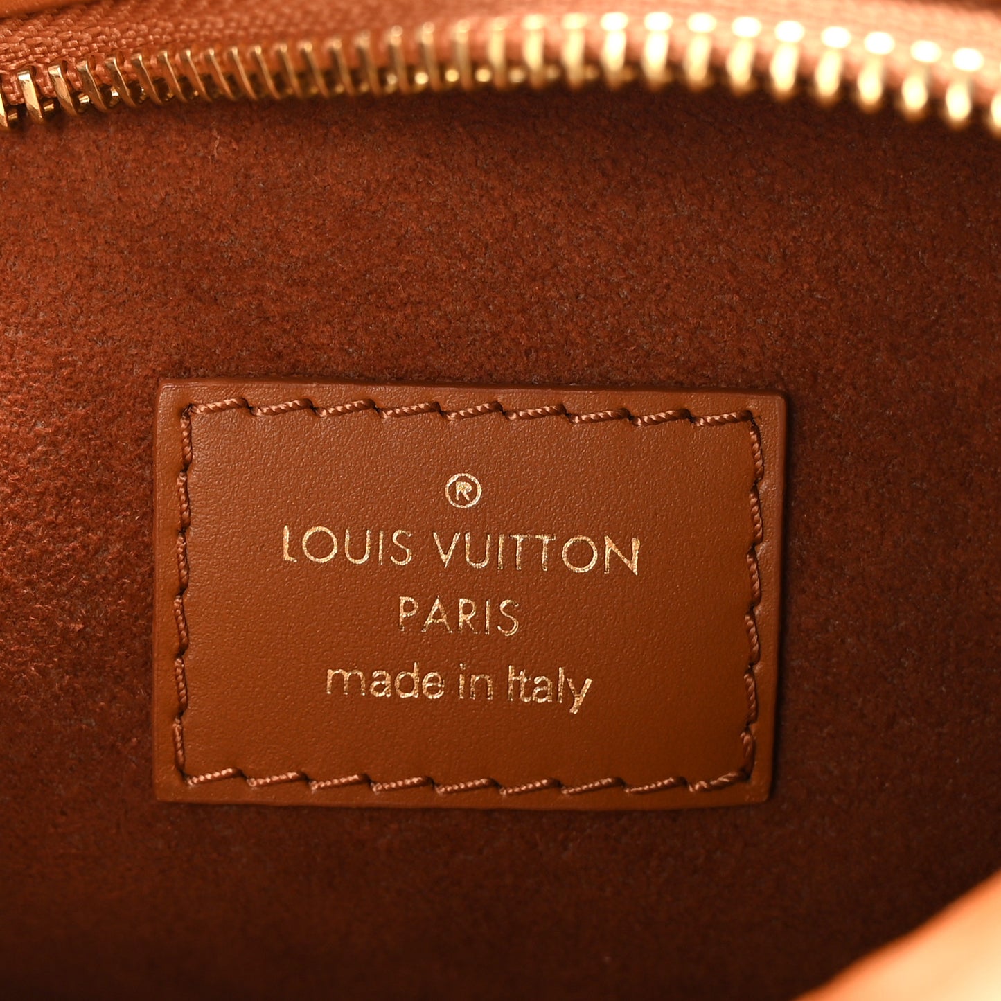 Calfskin Debossed Monogram Side Trunk Tan