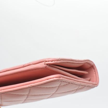 Chanel Lambskin Quilted Yen Wallet Pink 11 of 11