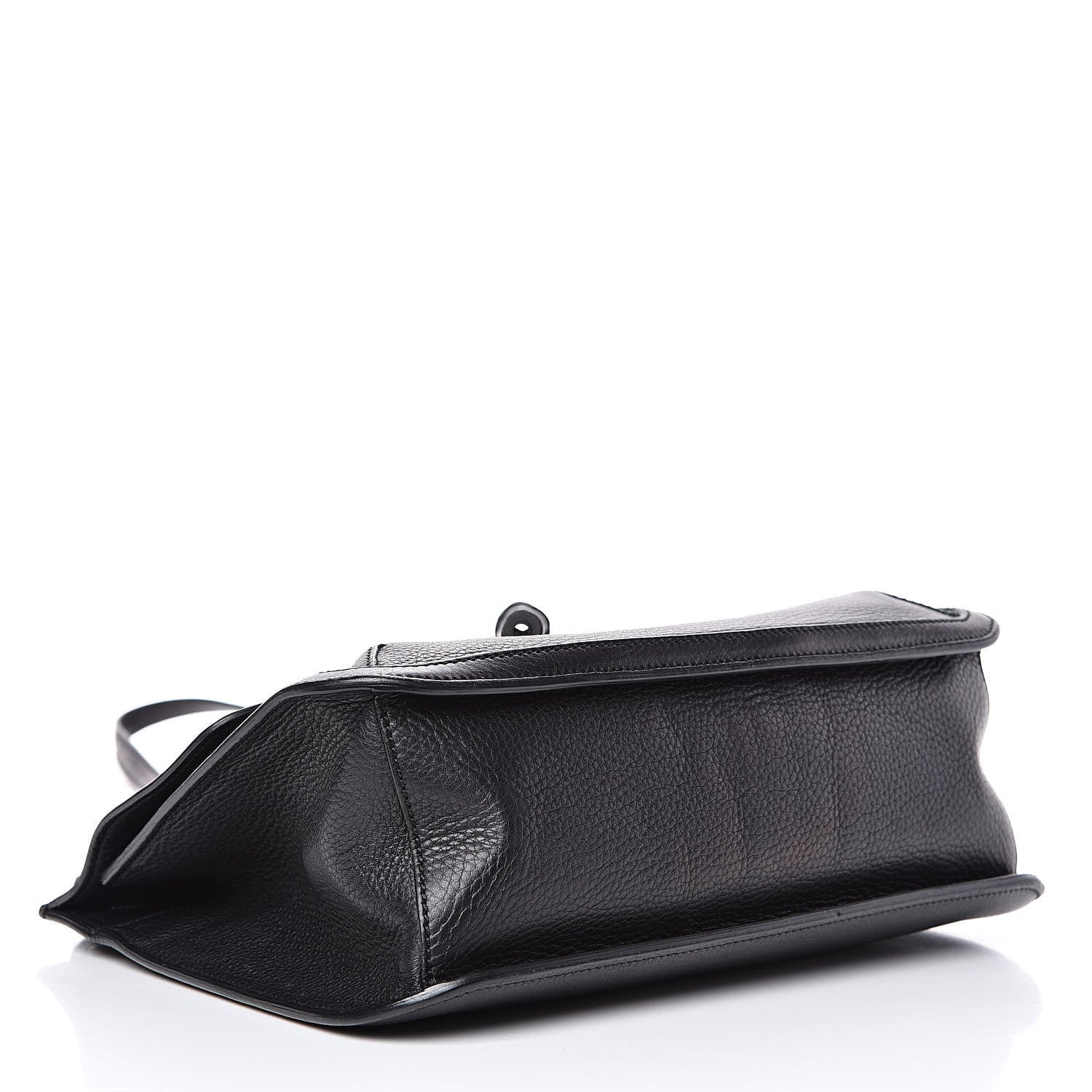 Gucci Pebbled Calfskin Medium Bamboo Daily Flap Shoulder Bag Black 4 of 13