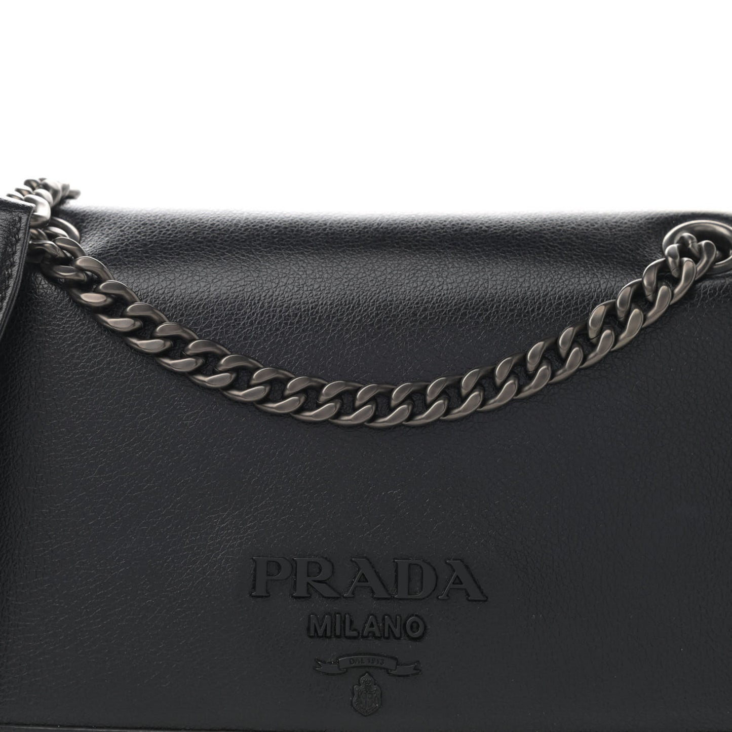 Glace Calfskin Studded Crossbody Black