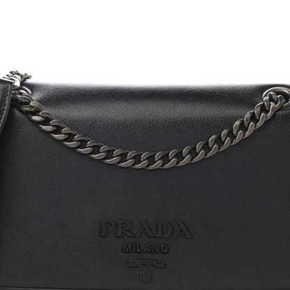 Prada Glace Calfskin Studded Crossbody Black 9 of 9