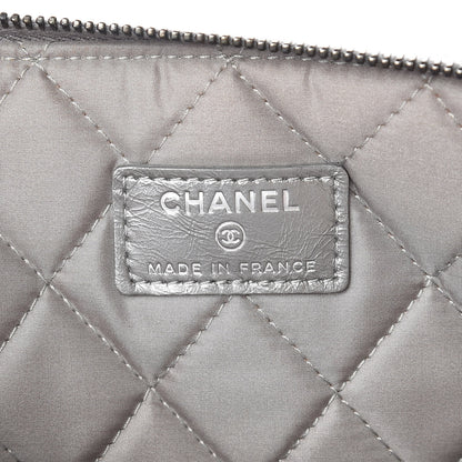 Chanel Calfskin Quilted Large Boy Chain Around Cosmetic Case Silver 8 of 12