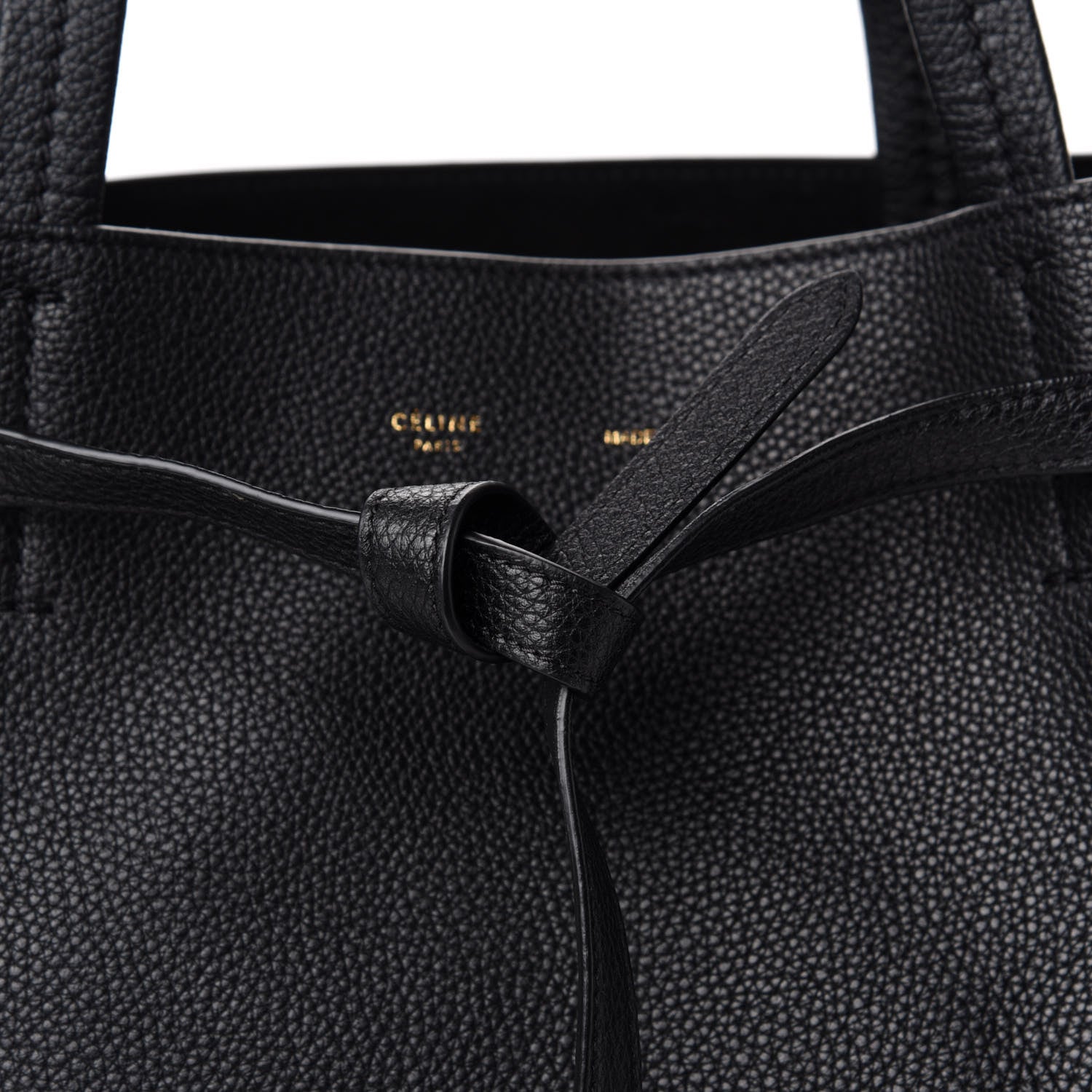 Celine Soft Grained Calfskin Small Belt Cabas Phantom Black 10 of 10