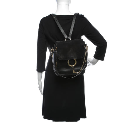Chloe Suede Calfskin Medium Faye Backpack Black 1 of 9